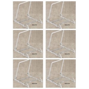 (6) LARGE Clear Acrylic Adjustable Display Bowl Plate Tile Stand 28-1636 SIX PAK   162367146187